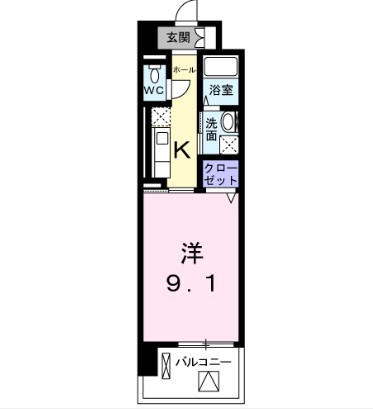 ＪＲ京浜東北線 川崎駅 徒歩9分 10階建 築16年の間取り写真