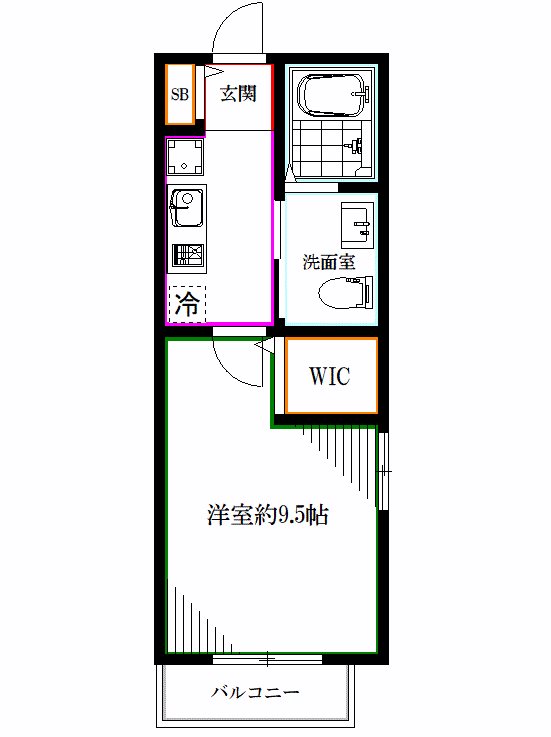 都営大江戸線 西新宿五丁目駅 徒歩2分 4階建 築13年の間取り写真