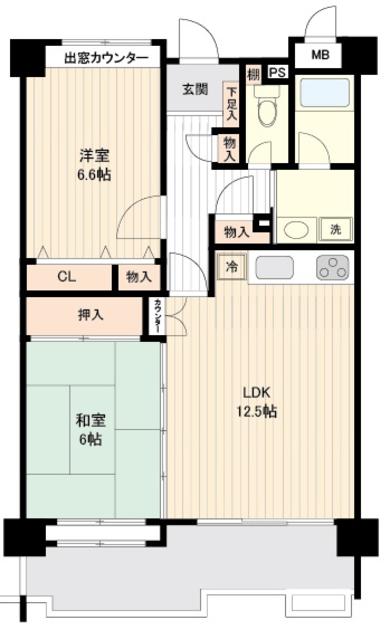 東急池上線 雪が谷大塚駅 徒歩3分 6階建 築33年の間取り写真