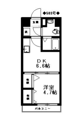 地下鉄七隈線 渡辺通駅 徒歩10分 9階建 築25年の間取り写真