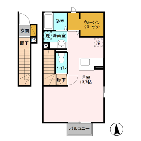 邑楽郡大泉町坂田のアパートの間取り