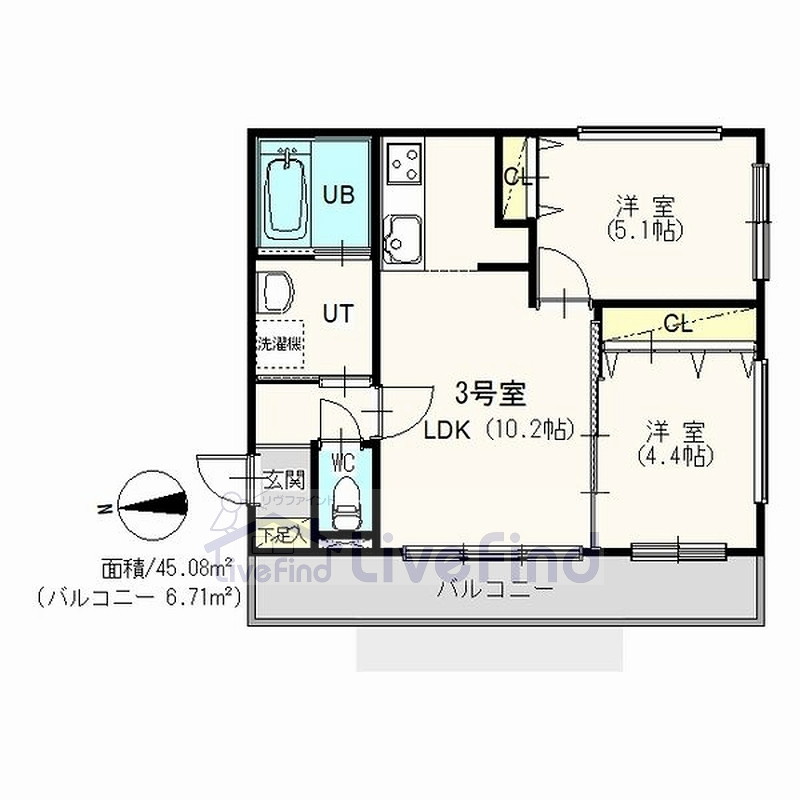 札幌市豊平区水車町のマンションの間取り