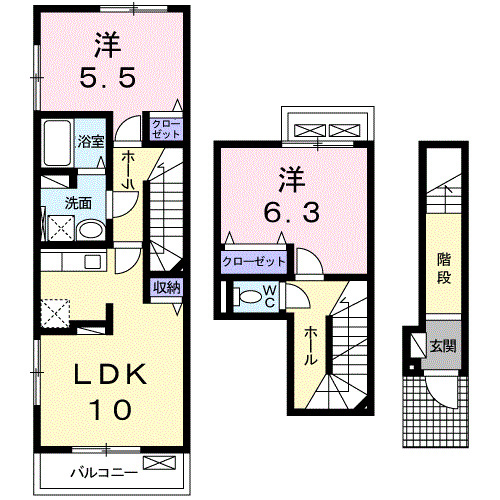 行田市持田のアパートの間取り