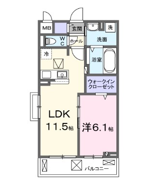 茅ヶ崎市松林のアパートの間取り