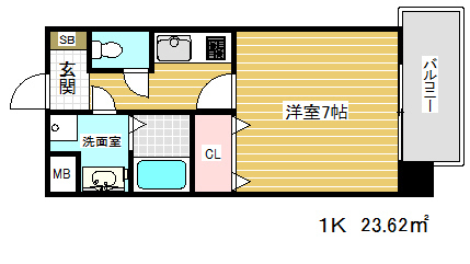 プレサンス三宮花時計前の間取り