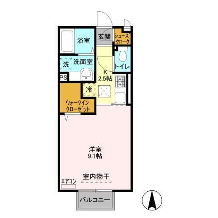 茨城県つくばみらい市富士見ヶ丘２（アパート）の賃貸物件の間取り