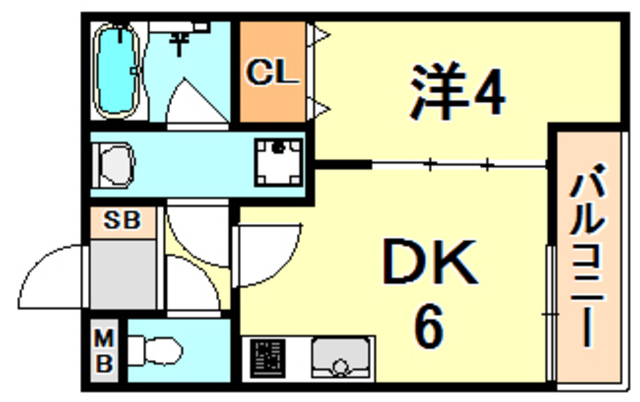神戸市垂水区旭が丘のアパートの間取り
