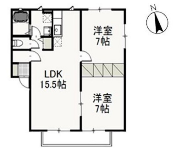 岡山県岡山市中区西川原１（アパート）の賃貸物件の間取り