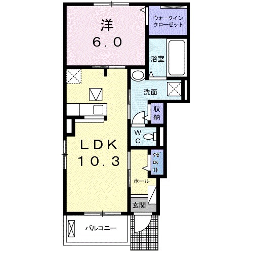 【久留米市梅満町のアパートの間取り】