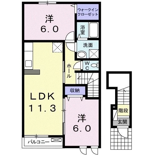 瑞穂市古橋のアパートの間取り