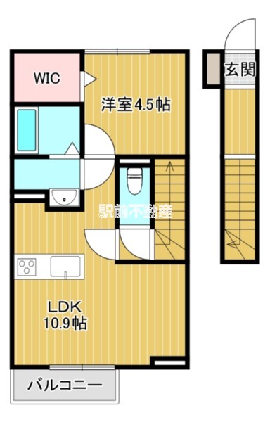 小郡市福童のアパートの間取り