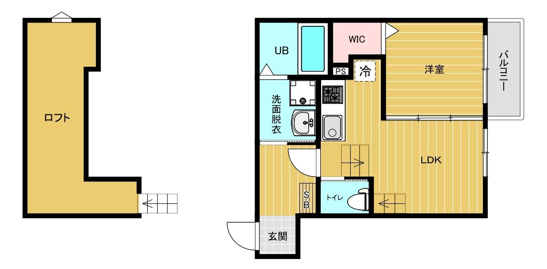 福岡市博多区銀天町のアパートの間取り