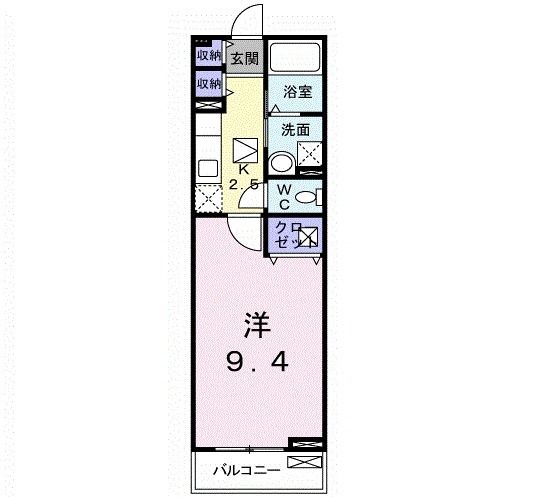 八幡市下奈良今里のアパートの間取り