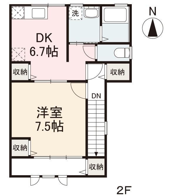 高松市上之町のアパートの間取り