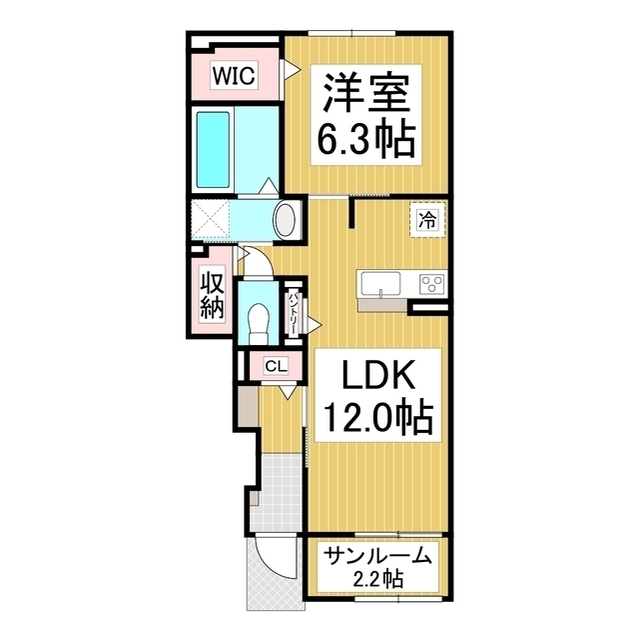 長野市川中島町四ツ屋のアパートの間取り