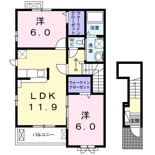 【山県郡北広島町春木のアパートの間取り】