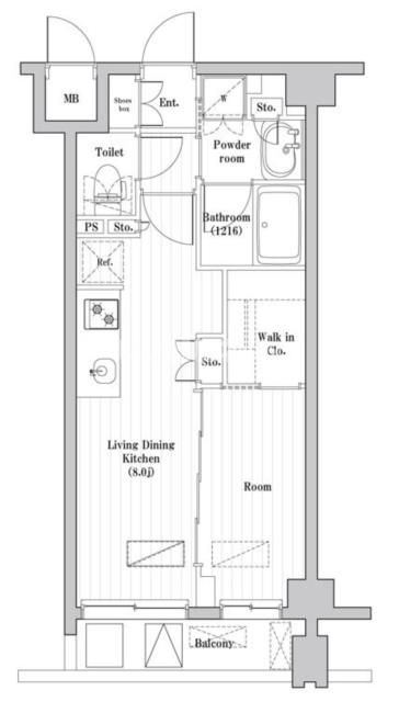 【世田谷区弦巻のマンションの間取り】