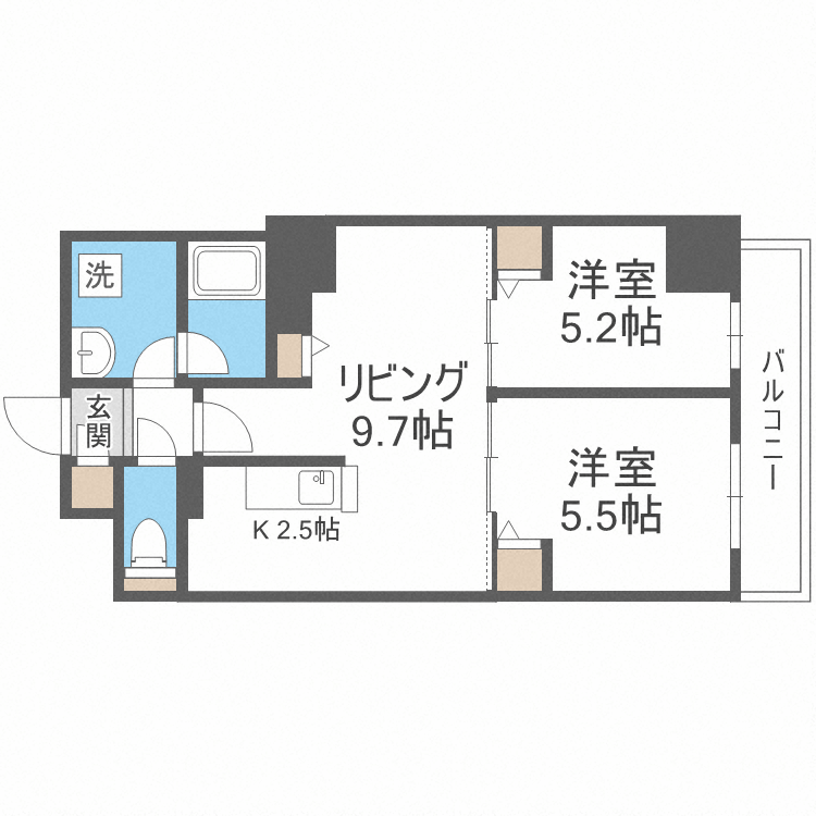 札幌市中央区南六条東のマンションの間取り