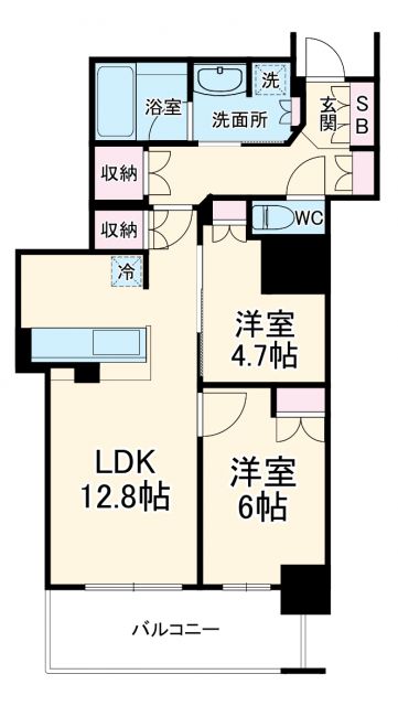 阿波座ライズタワーズフラッグ46の間取り