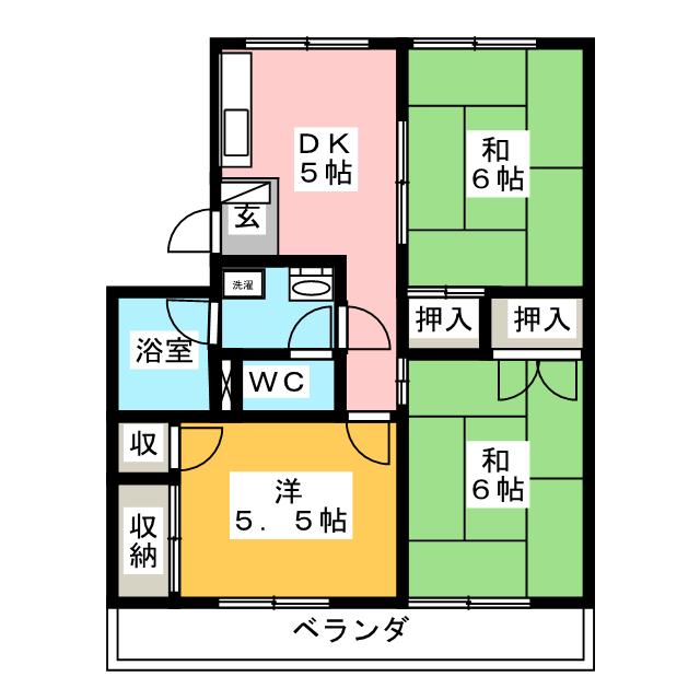 レエ・メゾンドゥ一柳の間取り