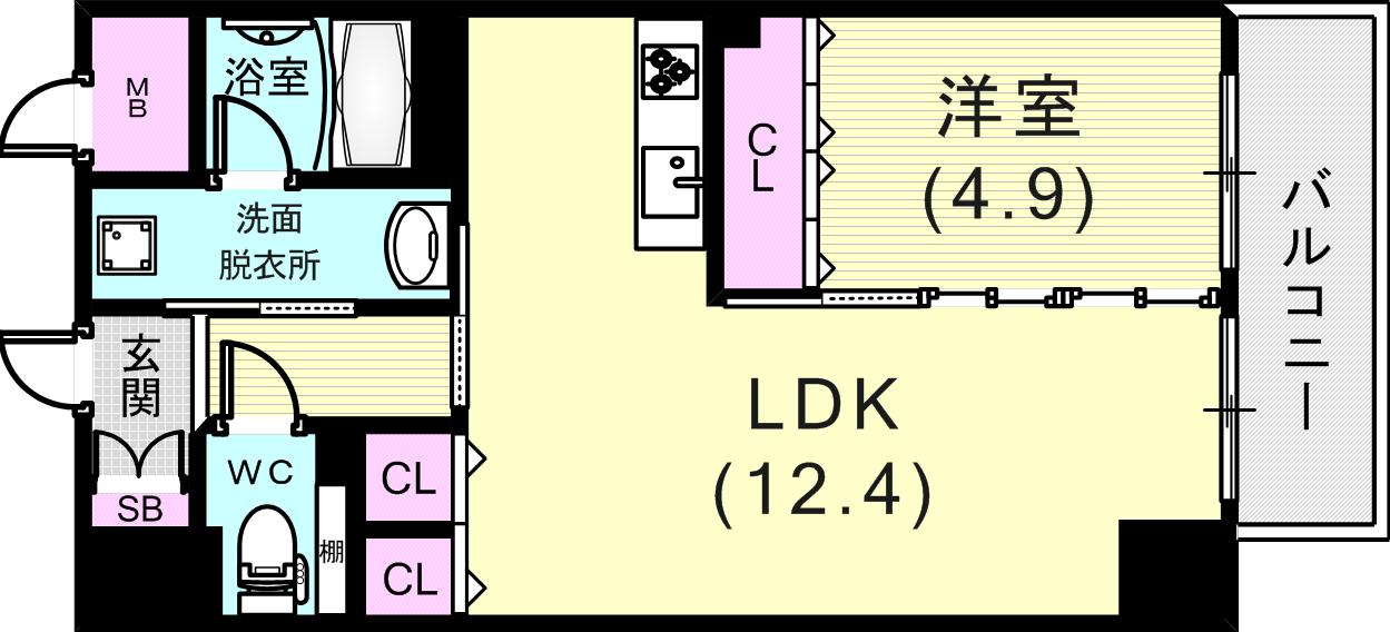 【ルガールボニート新神戸の間取り】