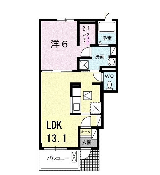 高松市小村町のアパートの間取り