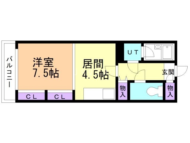 札幌市東区北十三条東のマンションの間取り