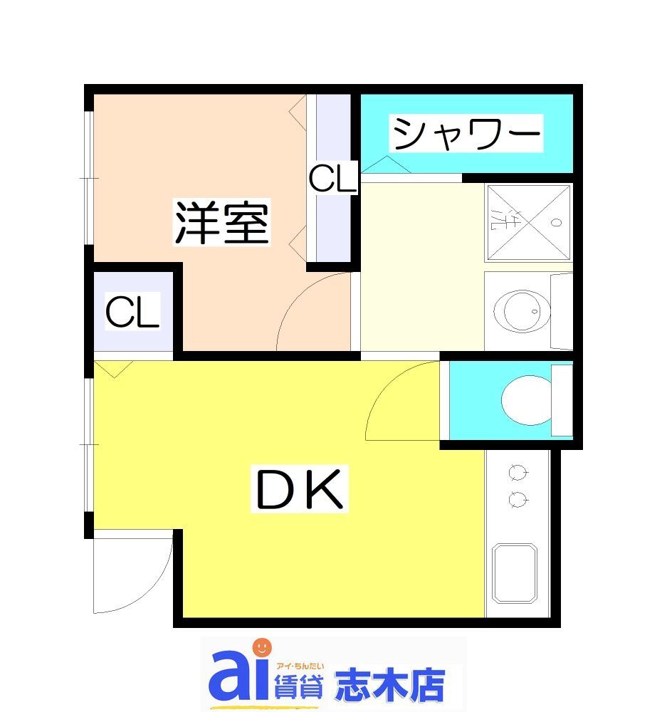 新座市北野のアパートの間取り