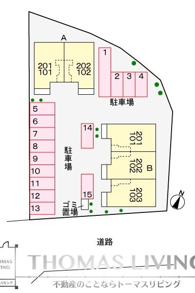 【ソレイユ伊川 IIの駐車場】