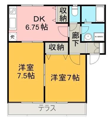 ペットソラーレＢの間取り