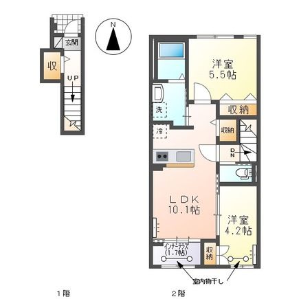 津島市唐臼町のアパートの間取り