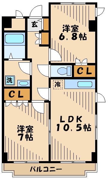 多摩市貝取のマンションの間取り