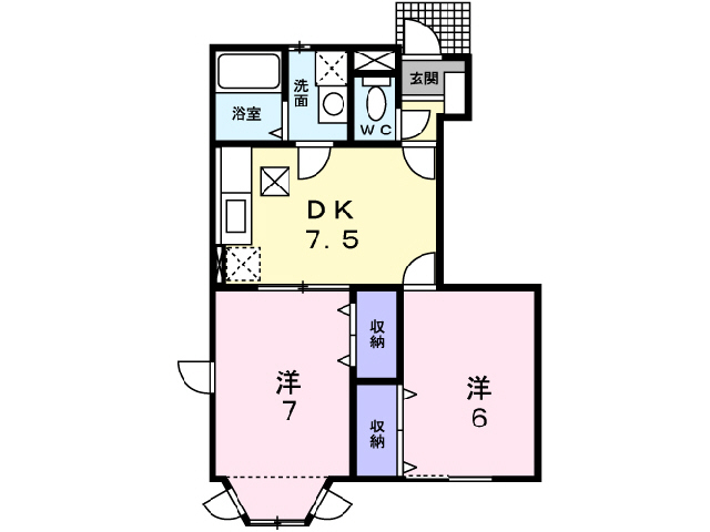 大村市沖田町のアパートの間取り