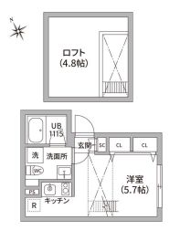 新宿区若葉のマンションの間取り