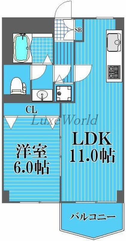 横浜市神奈川区浦島町のマンションの間取り