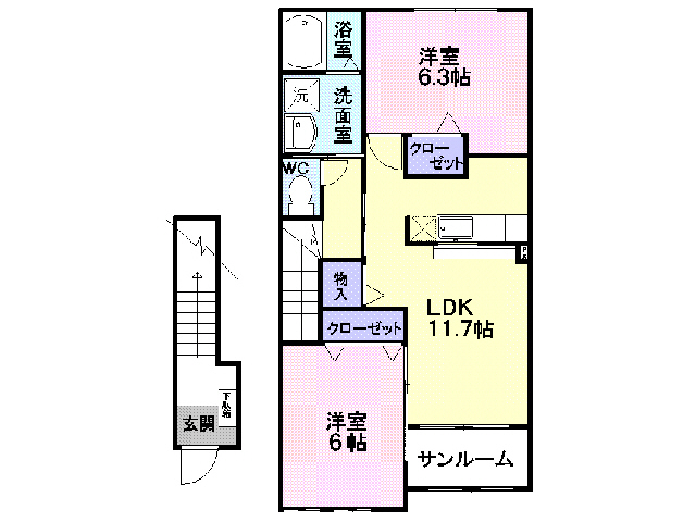 ソフィオ東根の間取り