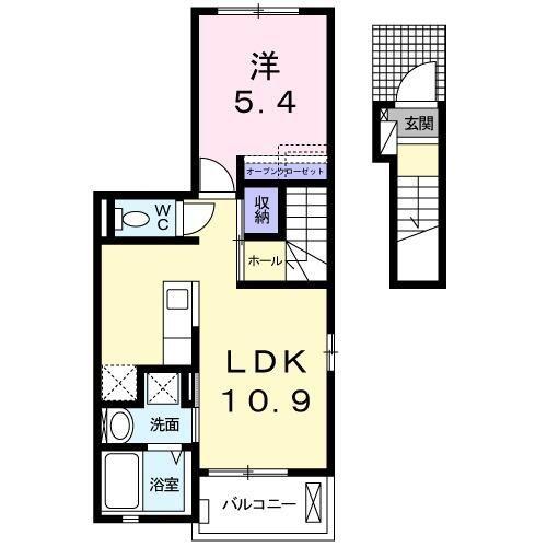 八王子市四谷町のアパートの間取り