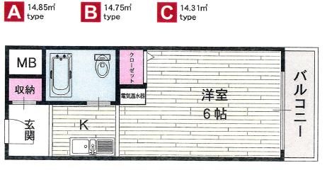 神戸市東灘区魚崎中町のマンションの間取り