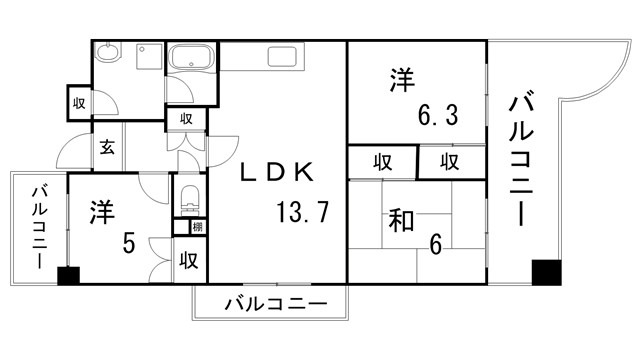 サイコート鈴蘭台の間取り