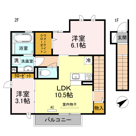 加西市北条町古坂のアパートの間取り