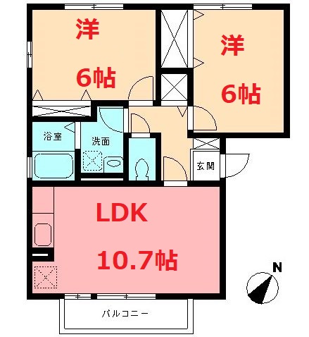 小田原市寿町のアパートの間取り