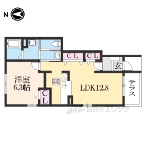 甲賀市甲賀町大原市場のアパートの間取り