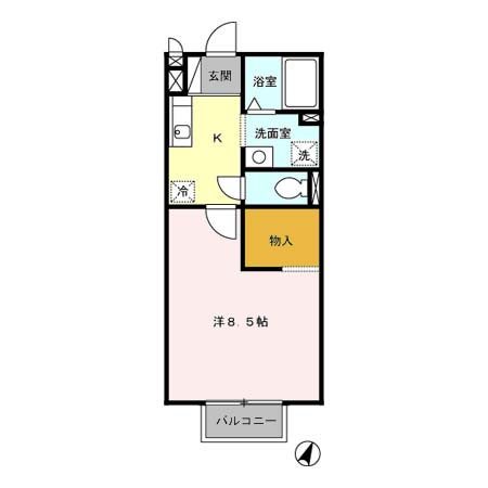 鹿児島市宇宿のアパートの間取り