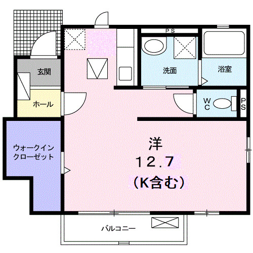 【メゾン　アンソレイエＢの間取り】