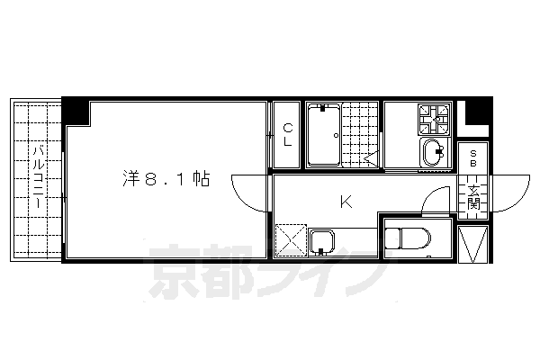 京都市東山区今熊野宝蔵町のマンションの間取り