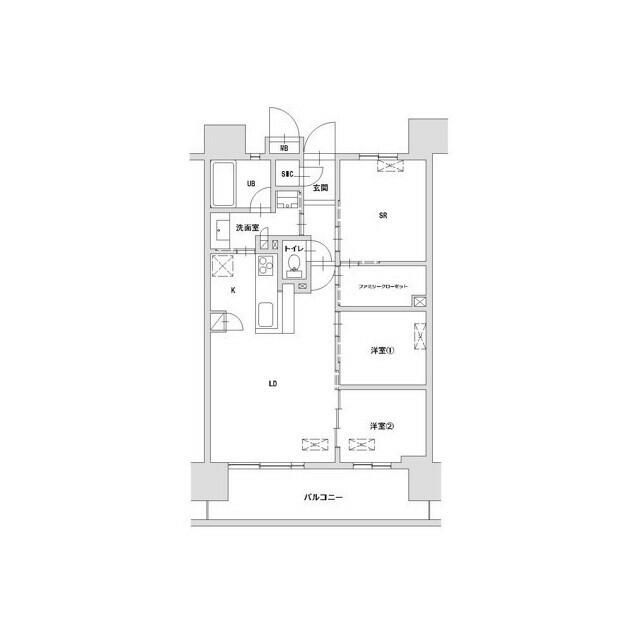 八王子市八日町のマンションの間取り