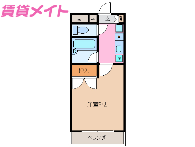 松阪市久保町のマンションの間取り