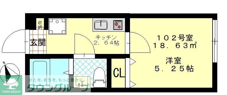 川崎市幸区幸町のアパートの間取り