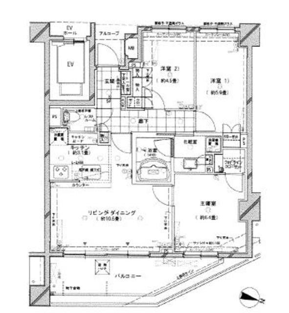 クレッセント中山の間取り