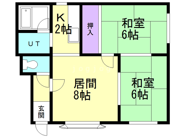 札幌市北区北三十四条西のアパートの間取り